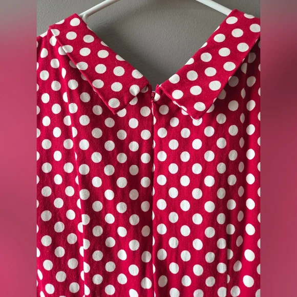 MIUSOL Retro Vintage Style Polka Dot Dress Red/White/Black Womens Size Large - Picture 4 of 6